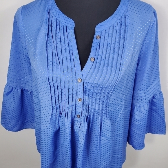 CeCe Sea Blue Ruffled Sleeve Blouse Size small - Picture 14 of 16